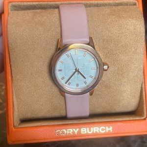 NEW TORY BURCH THE GIGI ROSE GOLD PINK LEATHER WOMEN'S TBW2006 WATCH